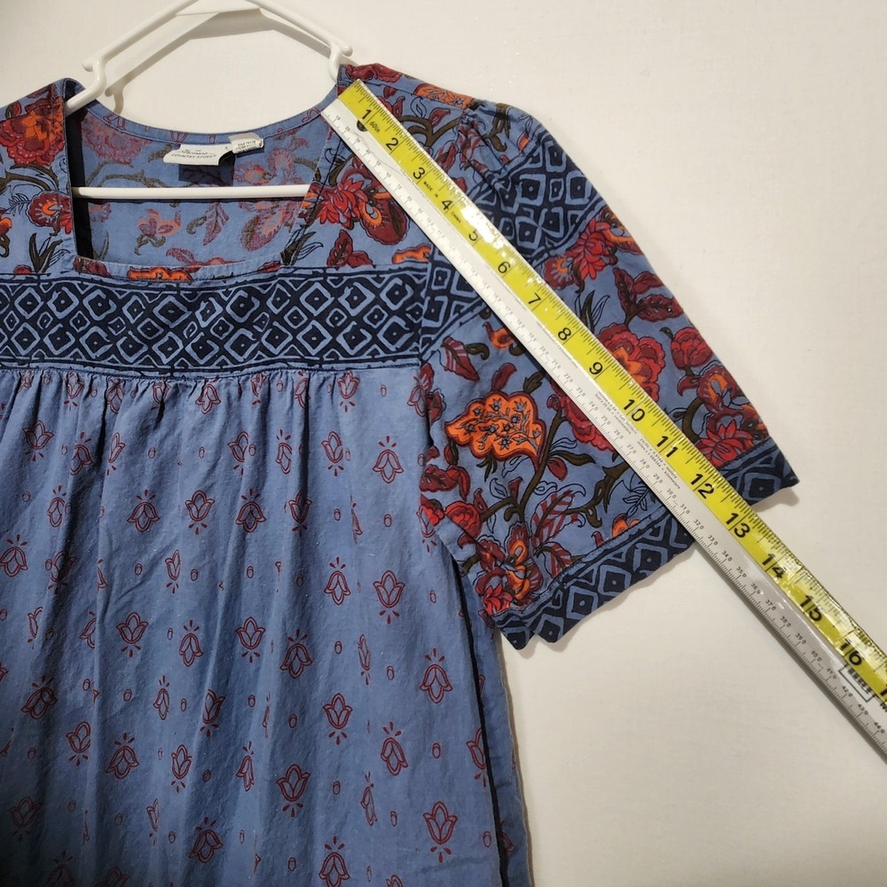 The Vermont Country Store Women's Western Wear Floral Dress Blue Size XS - Picture 4 of 7
